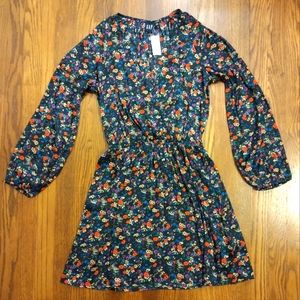 Gap Mini Wrap Dress Black Floral Women Small